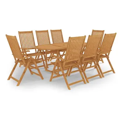 vidaXL Solid Teak Wood Garden Dining Set Piece Wooden Outdoor Furniture Set