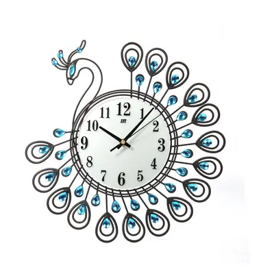 37cm European Style Peacock Shape Luxury Digital Metal Wall Clock