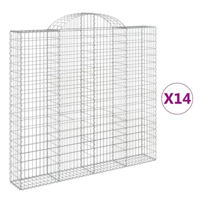 (200 x x 180/200 cm/ pcs) vidaXL Arched Gabion Basket Stone Basket Gabion Retaining Wall Galvani