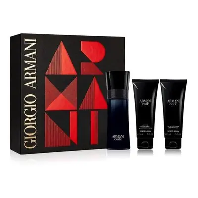 Armani Code Pcs Set For Men: 2.5 Eau De Toilette Spray + 2.5 All Over Body Shampoo + 2.5 After S