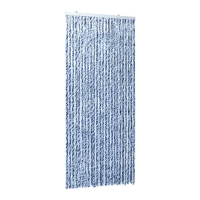 vidaXL Fly Curtain Door Curtain Fly Screen Blue and White 100x230 cm Chenille