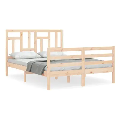 (brown, x cm) vidaXL Bed Frame Bed Base Wooden Bed with Headboard White King Size Solid Wood