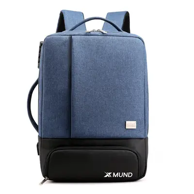 (Deep Blue) 35L USB Backpack 15.6inch Laptop Bag Waterproof Anti-theft Lock Travel Business Scho