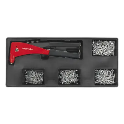 PREMIUM Riveter & Piece Assorted Rivet Set with Modular Tool Storage Tray