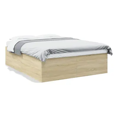 (sonoma oak, x cm/ cm) vidaXL Bed Frame Bedroom Bed Base Bedstead White 120x200 cm Engineered Wo