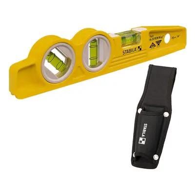 Stabila 16672/4 cm"Torpedo Type SV REM W45" Spirit Level with Bag - Yellow/Black