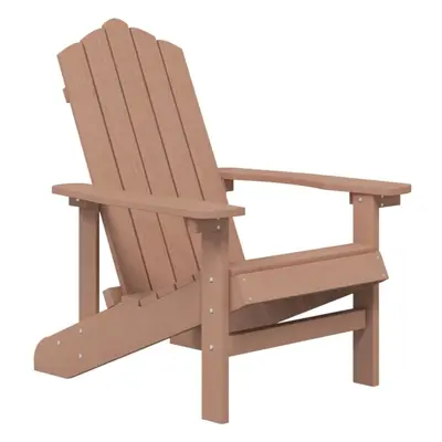 vidaXL Garden Adirondack Chair HDPE Brown Patio Armchair Outdoor Furniture