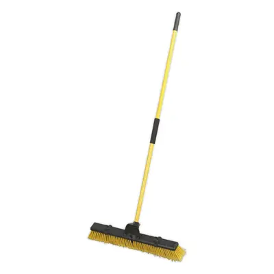 600mm Bulldozer Yard Sweeping Broom - Dual Purpose - Steel Handle with Grip