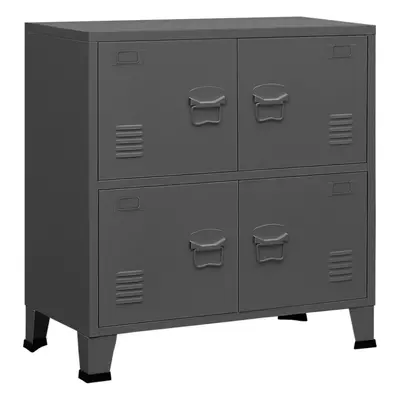 vidaXL Industrial Storage Chest Anthracite 75x40x80 cm Steel Sideboard Cabinet