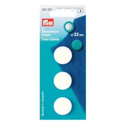 Prym Plastic Cover Buttons White - per pack of