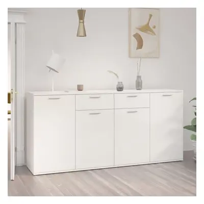 vidaXL Sideboard High Gloss White 160x36x75 cm Chipboard Cupboard Furniture