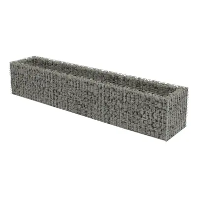 vidaXL Gabion Raised Bed Galvanised Steel 270x50x50cm Stone Basket Raised Bed