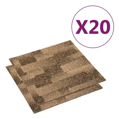 vidaXL 20x Floor Carpet Tiles mÂ² Brown Hardware Home Furniture Area Rugs