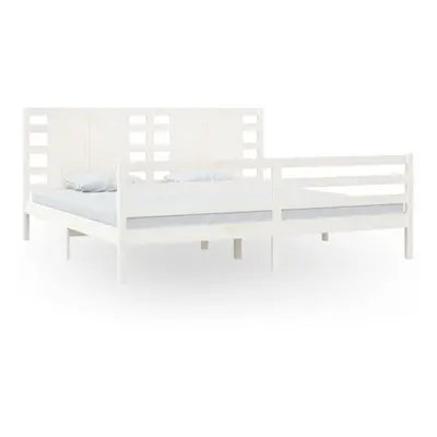 (white, x cm) vidaXL Bed Frame Bed Base Bedstead Bedroom Mattress Foundation Solid Wood Pine