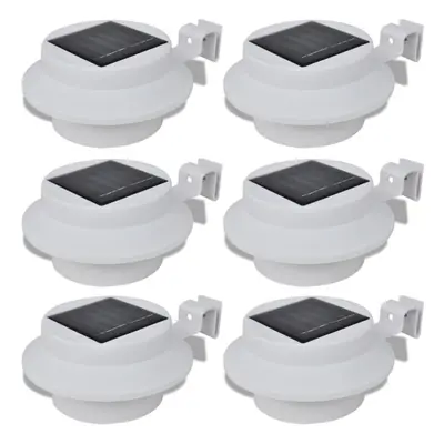 vidaXL Outdoor Solar Lamp Set pcs White Garden Fence Light Gutter Light