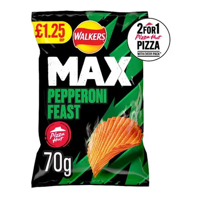 Walkers Max Pizza Hut Pepperoni Feast Crisps70g (Case of 15, x 70g)