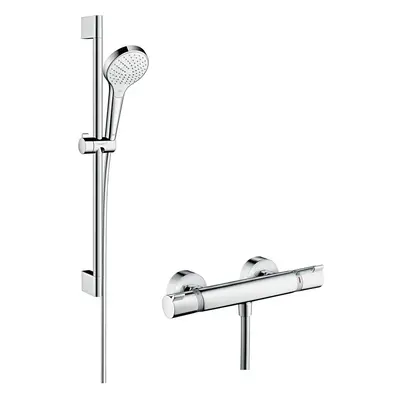 hansgrohe Croma Select Shower system Vario with Ecostat Comfort thermostatic mixer and shower ra