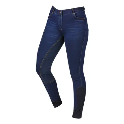 (30in, Blue Denim/Navy) Dublin Womens/Ladies Shona Full Suede Seat Denim Breeches