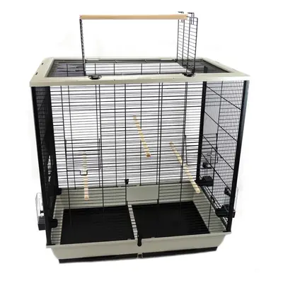 Grey Bird Cage For Cockatiel Budgie Perches Feeders - The Waldorf