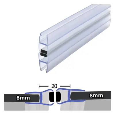 Clear Magnetic Shower Enclosure Seal 8mm x 2000mm