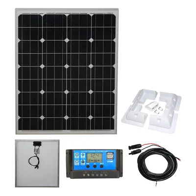 80w Mono Solar Panel Battery Charging Kit, Controller & Mounting Bracket Set K2