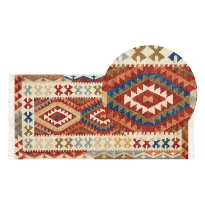 Wool Kilim Area Rug x cm Multicolour OSHAKAN