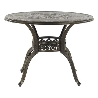 Garden Table Metal Dark Brown SAPRI