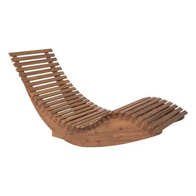 Sun Lounger Wood Light Wood BRESCIA