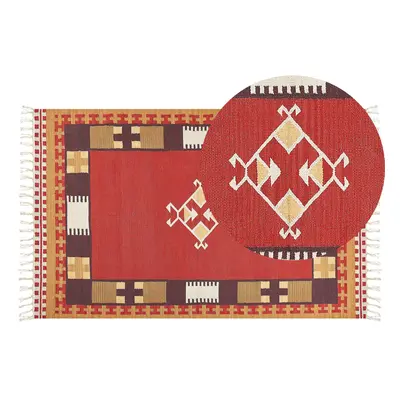 Cotton Kilim Area Rug x cm Multicolour PARAKAR