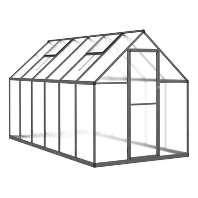 (anthracite, x x cm) vidaXL Greenhouse with Base Frame Walk in Grow House Anthracite Aluminium