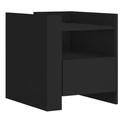 (black) vidaXL Bedside Cabinet Nightstand Bed Side Table Sonoma Oak Engineered Wood