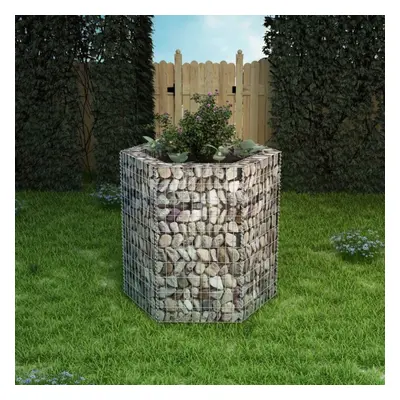 vidaXL Hexagonal Gabion Raised Bed 100x90x100cm Outdoor Garden Plant Basket