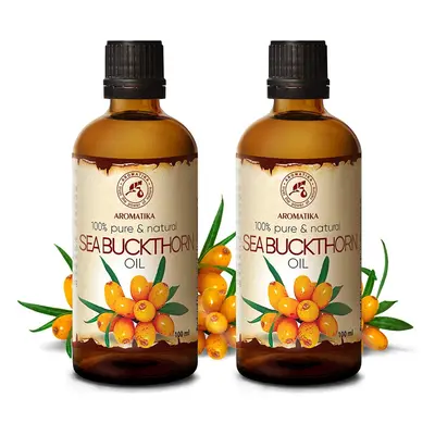 Sea Buckthorn Fruit Oil 200ml - Cold Pressed - Unrefined - 100% Pure & Natural - Hippophae Rhamn