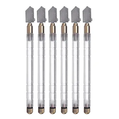 New 6Pcs TOYO Glass Cutter TC-17 Plastic Handle Straight Cutting Tool Self-oiling