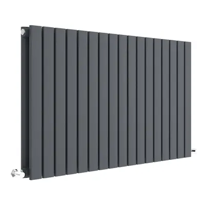 Square Horizontal Double Panel Radiator - 600mm x 992mm - BTU - Anthracite