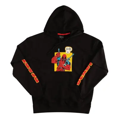 (Black, L) Deadpool Hoodie - Men's - Crazy Bad Things Design