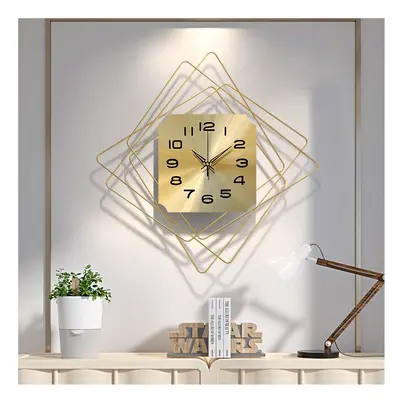 50CM Nordic Minimalist Clock Light Luxury Wall Clock Bedroom Living Room Household Metal Silent 