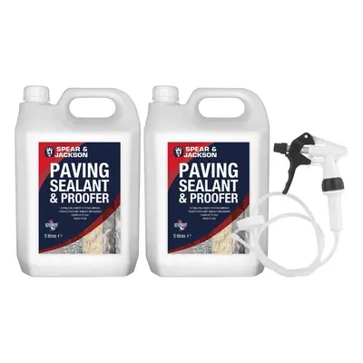 Spear and Jackson Paving Sealant & Proofer 2x5L Water Seal Long Hose Trigger