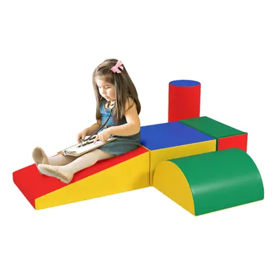 HOMCOM Piece Soft Safe Foam Playset Climb and Crawl Activity Toy for Toddler