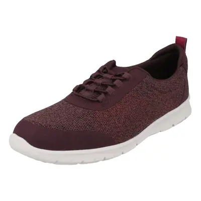 (UK 4.5, Aubergine (Purple)) Ladies Clarks Elasticated Fastener Sports Trainers Step Allena Bay 