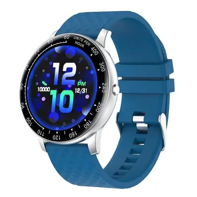 (Blue) 1.3'' Touch-screen Health Tracking Smart Watch