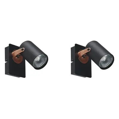 Set of Metal Spotlight Lamps Black KLIP