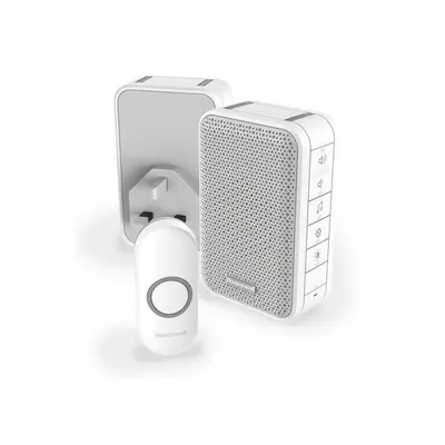 Wireless Portable and Plug-in Doorbell with Volume Control and Push Button Â White