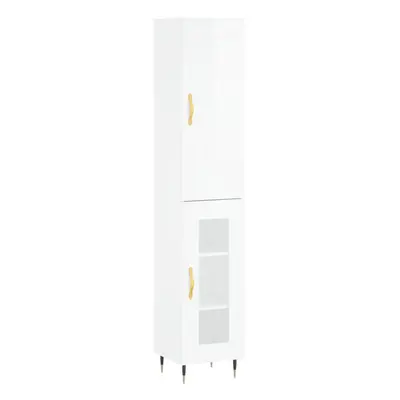 (high gloss white, glass door) vidaXL Highboard Sideboard Storage Cabinet Home Side Cabinet Engi