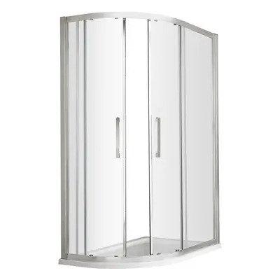 Sonic 8mm Toughened Safety Glass Offset Shower Quadrant & Bar Handle, Chrome - x 800mm - Balterl