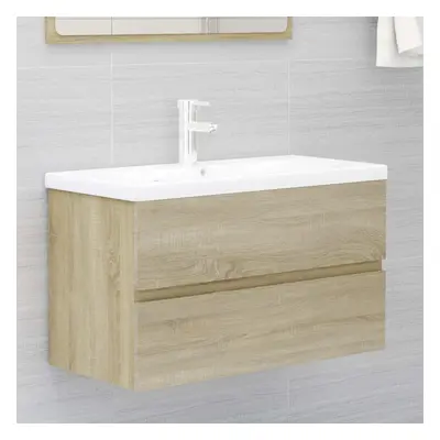 vidaXL Sink Cabinet Sonoma Oak Chipboard Bathroom Cupboard Storage Organiser