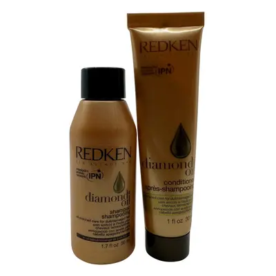 Redken Diamond Oil Shampoo 1.7 OZ & Conditioner OZ Set Dull & Damaged Hair