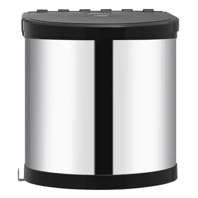 vidaXL Kitchen Built-in Dust Bin Stainless Steel 8L Cupboard Dustbin Trash Can