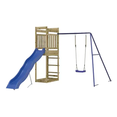 (solid impregnated pinewood) vidaXL Outdoor Playset Playhouse Play Tower Playground Set Solid Wo