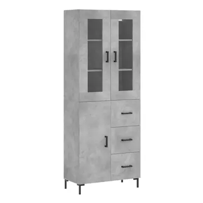 vidaXL Highboard Sideboard Cupboard Side Cabinet Concrete Grey Engineered Wood